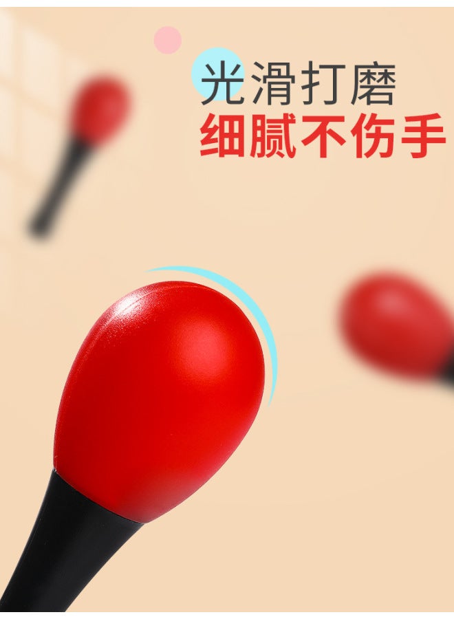 Small Sand Hammer Baby Red Bite Rattle Hand Grasping Training Newborns Listening To Black And White Early Education Educational Toys - Image 5